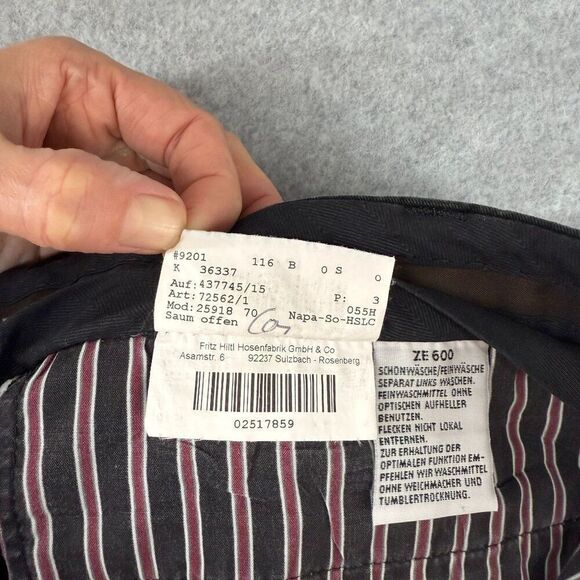 Hiltl Black Trousers Pants Marked Size 36 Romania 30" Inseam Chino Straight Mens - Picture 10 of 12